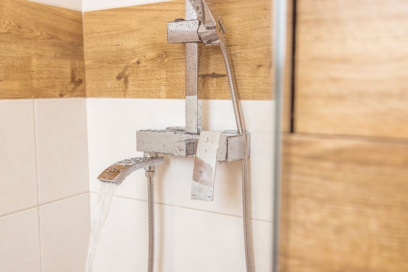 Shower with Space-Saving Fixtures